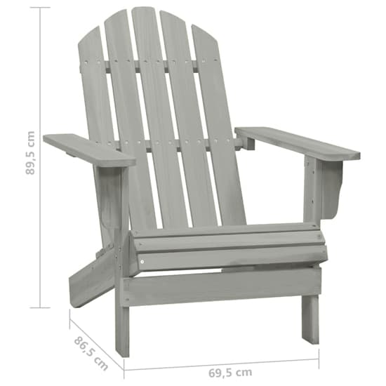 Adrius Solid Fir Wood Garden Chair With Table In Grey_9