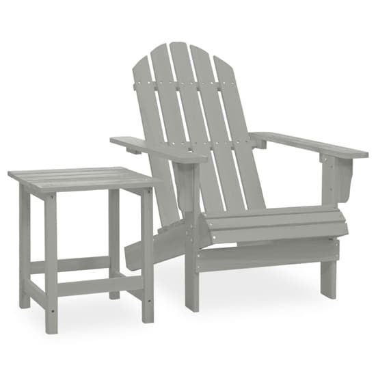 Adrius Solid Fir Wood Garden Chair With Table In Grey_1