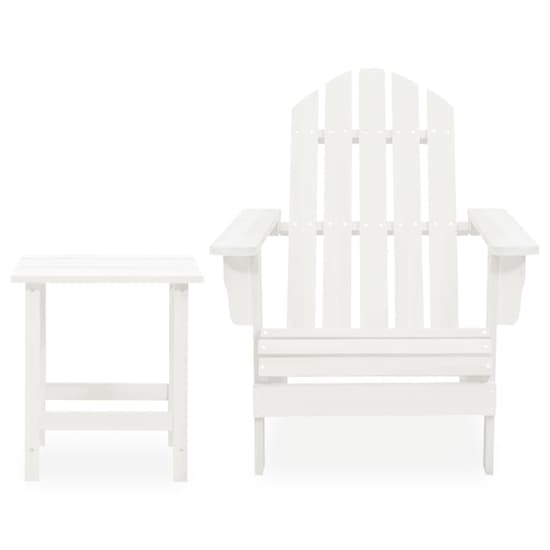 Adrius Solid Fir Wood Garden Chair With Table In White_2