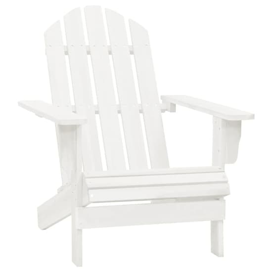Adrius Solid Fir Wood Garden Chair With Table In White_5