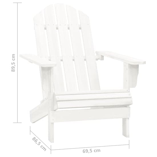 Adrius Solid Fir Wood Garden Chair With Table In White_9