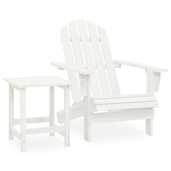 Adrius Solid Fir Wood Garden Chair With Table In White_1