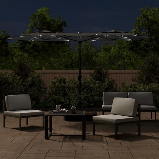 Aelia Fabric Double-Head Parasol In Anthracite With LED Lights_2