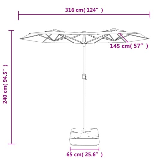 Aelia Fabric Double-Head Parasol In Anthracite With LED Lights_9