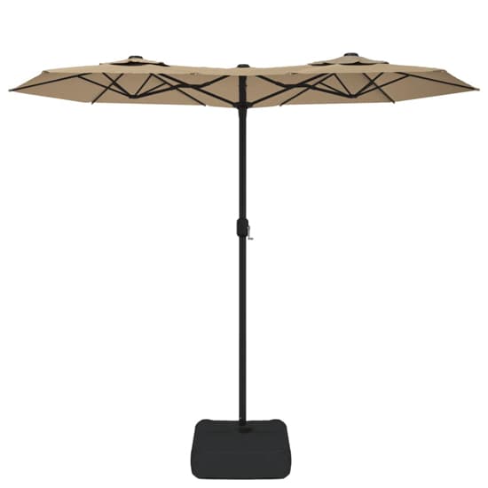 Aelia Fabric Double-Head Parasol In Taupe With LED Lights_4