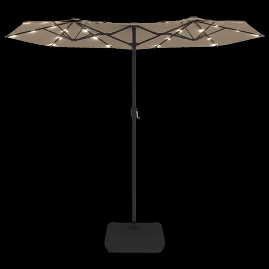 Aelia Fabric Double-Head Parasol In Taupe With LED Lights_6