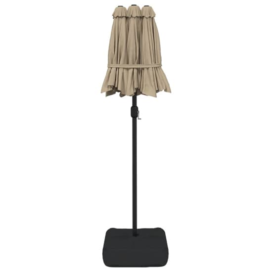 Aelia Fabric Double-Head Parasol In Taupe With LED Lights_7