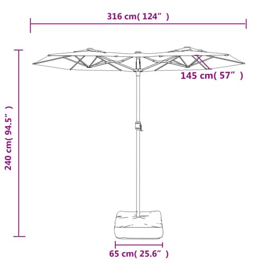 Aelia Fabric Double-Head Parasol In Taupe With LED Lights_9
