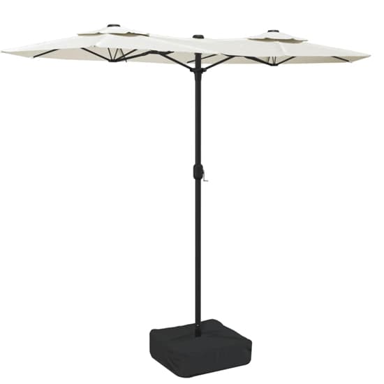 Aelia Fabric Double-Head Parasol In White With LED Lights_3