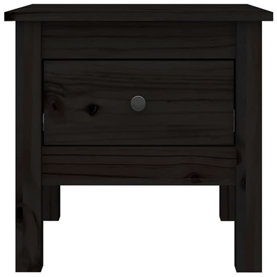Aeneas Solid Pinewood Side Table With 1 Drawer In Black_4