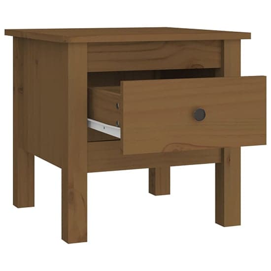 Aeneas Solid Pinewood Side Table With 1 Drawer In Honey Brown_5