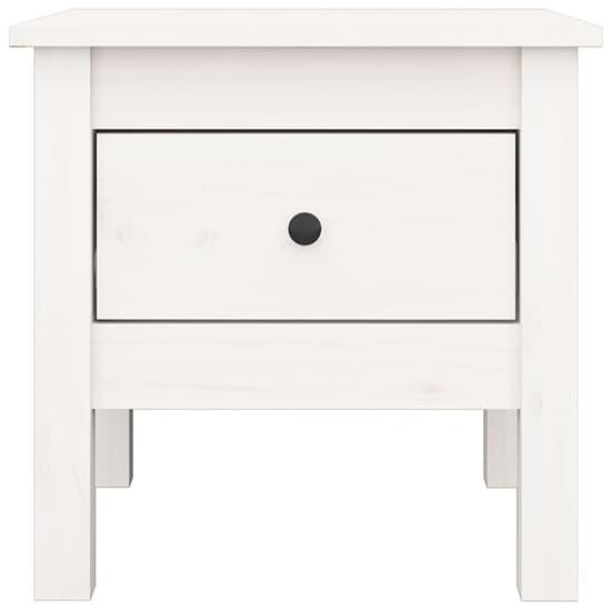 Aeneas Solid Pinewood Side Table With 1 Drawer In White_4