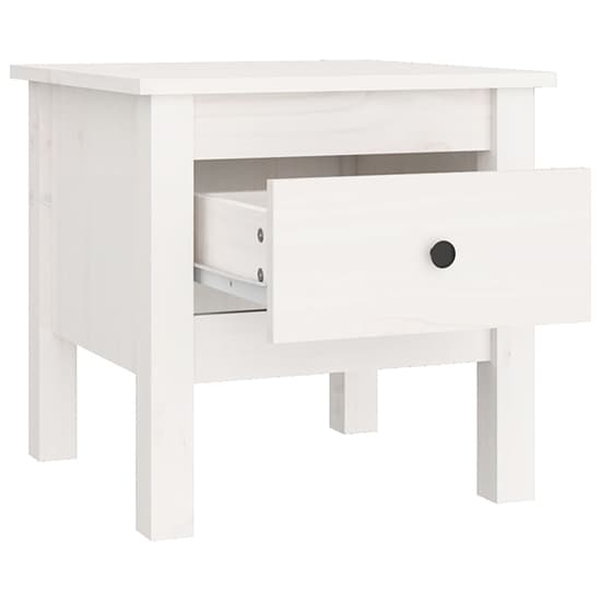 Aeneas Solid Pinewood Side Table With 1 Drawer In White_5