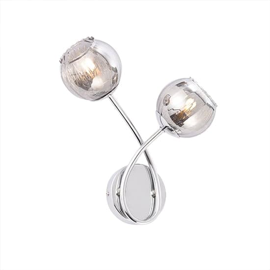Aerith 2 Lights Smoked Glass Wall Light In Polished Chrome_3
