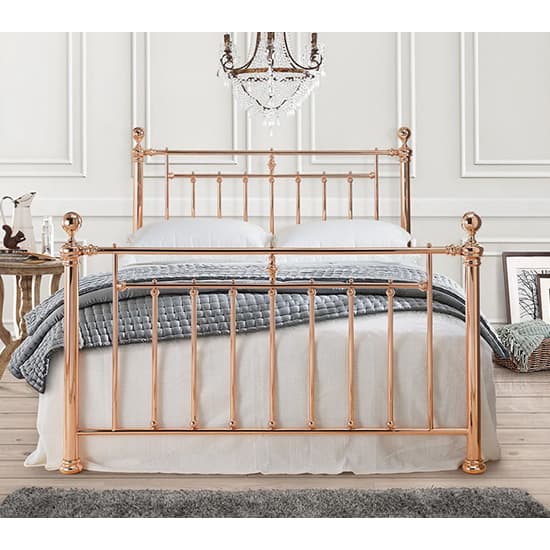 Aeron Metal Double Bed In Rose Gold_2
