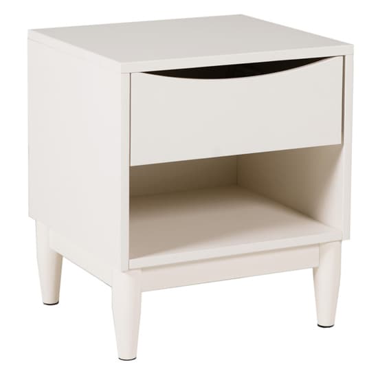 Afon Wooden Bedside Cabinet With 1 Drawer In White_1