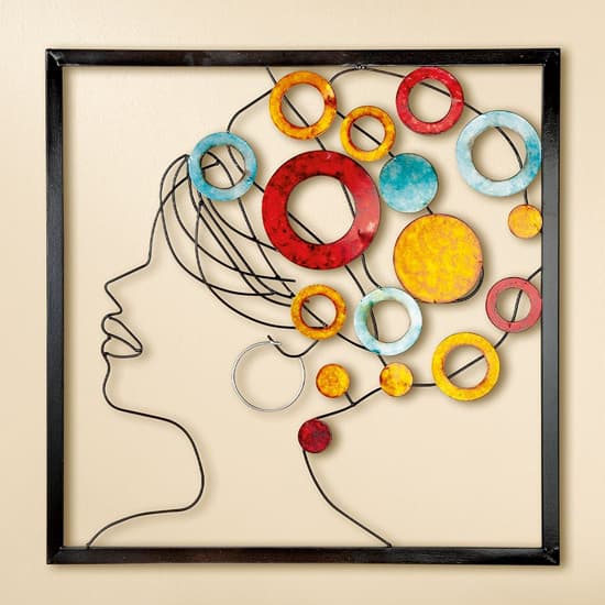 African Metal Wall Art In Multicolor And Black Furniture in Fashion