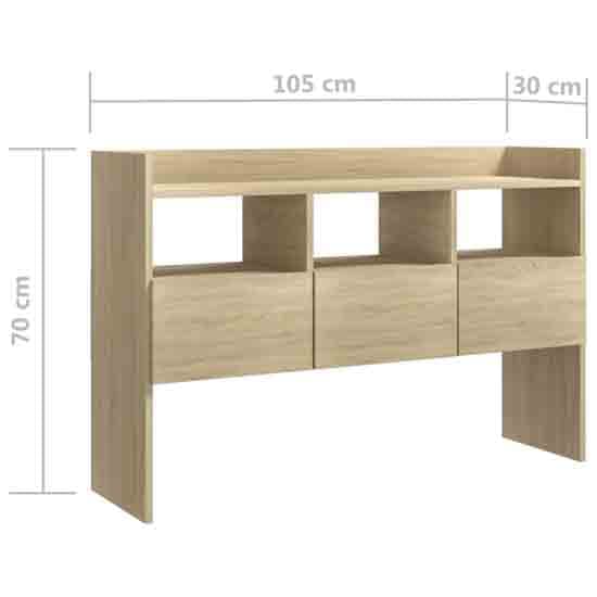 Afton Wooden Sideboard With 3 Drawers In Sonoma Oak_7