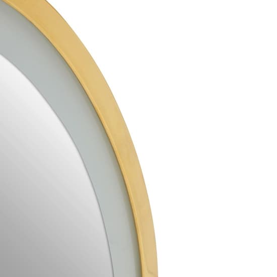 Agadir Oval Illuminated Bathroom Mirror In Gold Frame_4