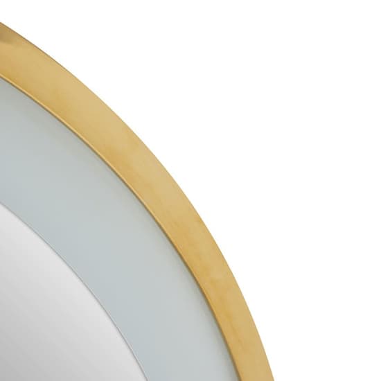 Agadir Round Illuminated Bathroom Mirror In Gold Frame_4