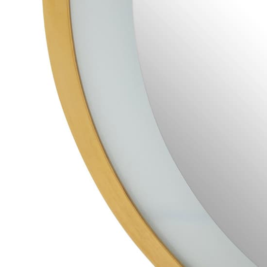 Agadir Round Illuminated Bathroom Mirror In Gold Frame_5