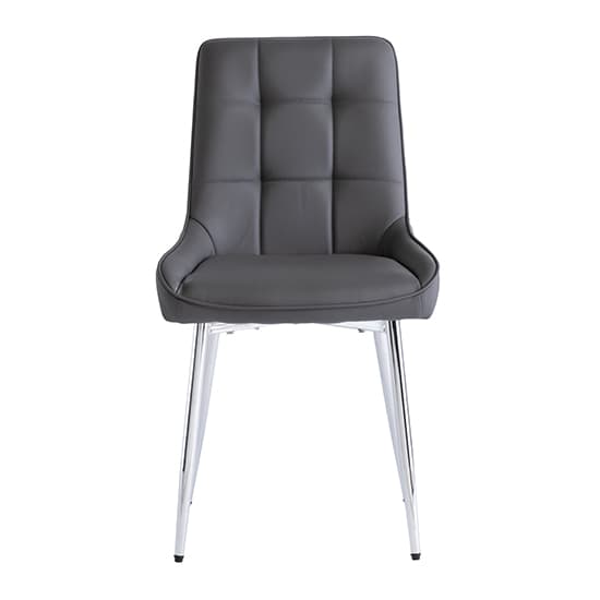 Aggie Faux Leather Dining Chair In Grey_2