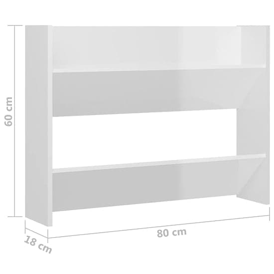 Agim High Gloss Shoe Storage Rack With 4 Shelves In White_6