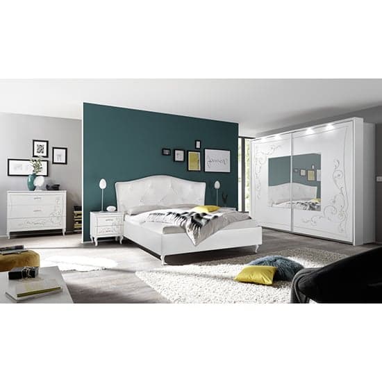 Agio Fabric Upholstered King Size Bed In White_2