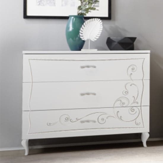 Agio Wooden Chest Of Drawers In Serigraphed White_1