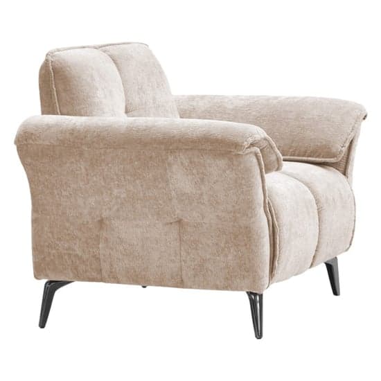 Agios Fabric 1 Seater Sofa In Champagne With Black Chromed Legs_2