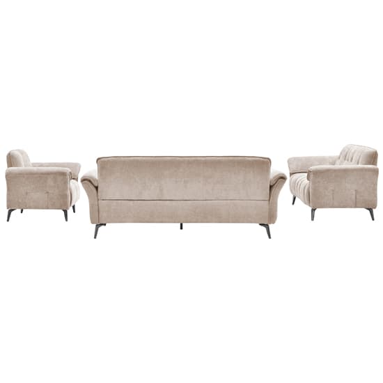 Agios Fabric 1 Seater Sofa In Champagne With Black Chromed Legs_5