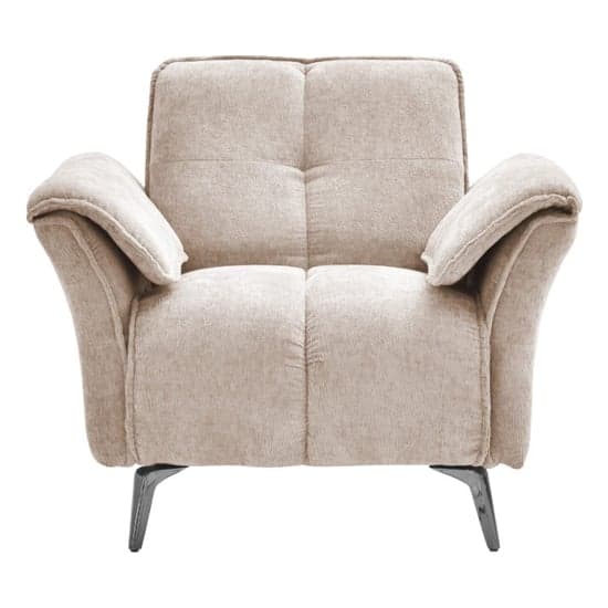 Agios Fabric 1 Seater Sofa In Champagne With Black Chromed Legs_1