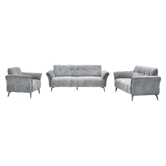 Agios Fabric 1 Seater Sofa In Grey With Black Chromed Legs_2