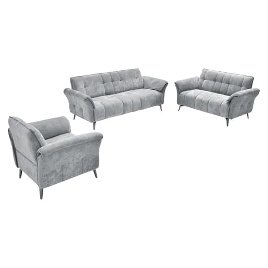 Agios Fabric 1 Seater Sofa In Grey With Black Chromed Legs_3