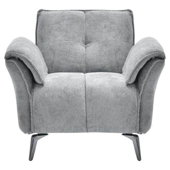 Agios Fabric 1 Seater Sofa In Grey With Black Chromed Legs_1