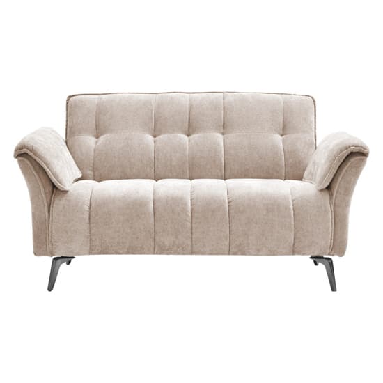 Agios Fabric 2 Seater Sofa In Champagne With Black Chromed Legs_1