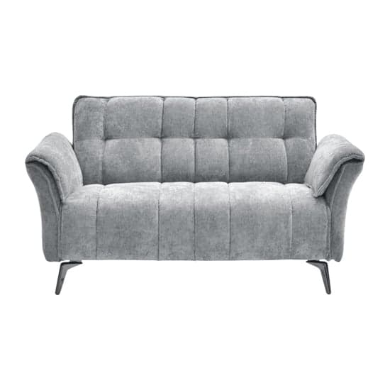 Agios Fabric 2 Seater Sofa In Grey With Black Chromed Legs_1