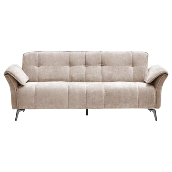 Agios Fabric 3 Seater Sofa In Champagne With Black Chromed Legs_1