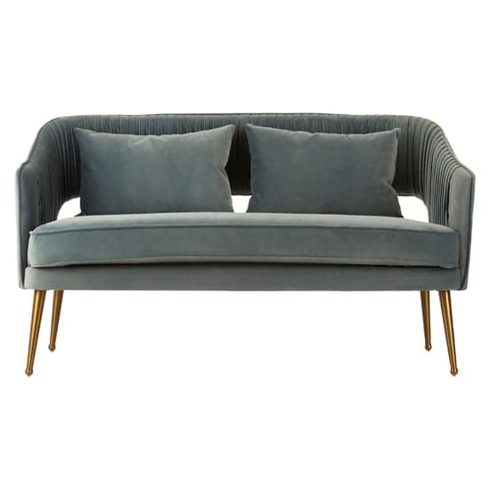 Agnetas Upholstered Velvet 2 Seater Sofa In Blue_2