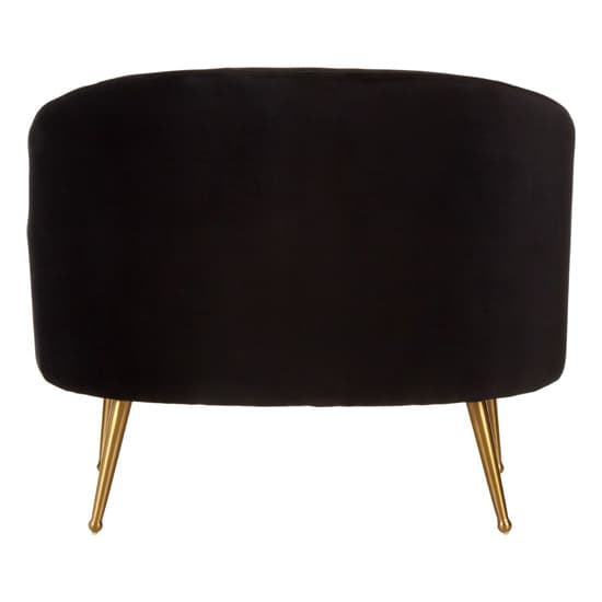 Agnetas Velvet Tub Chair In Black With Gold Legs_3