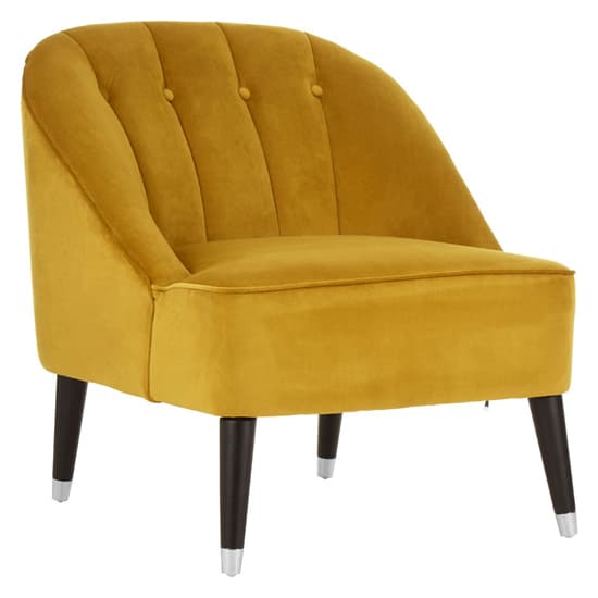 Agoront Upholstered Velvet Lounge Chair In Yellow_3
