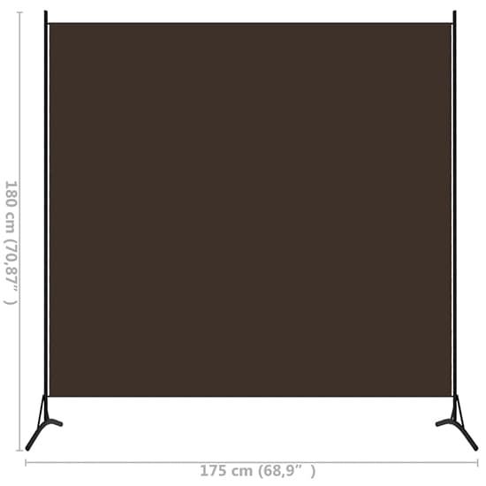Agrippa Fabric 1 Panel 175cm x 180cm Room Divider In Brown_5
