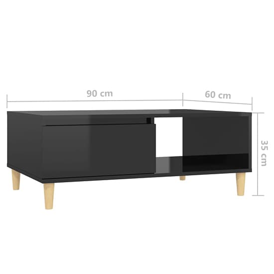 Agron High Gloss Coffee Table With 1 Door In Black_6