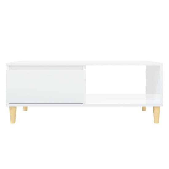 Agron High Gloss Coffee Table With 1 Door In White_5