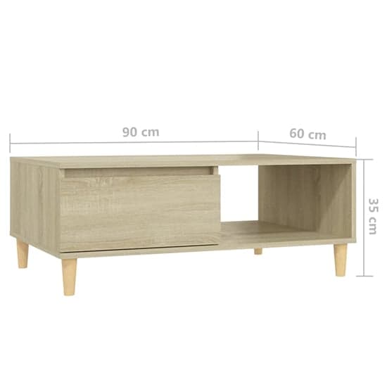 Agron Wooden Coffee Table With 1 Door In Sonoma Oak_6