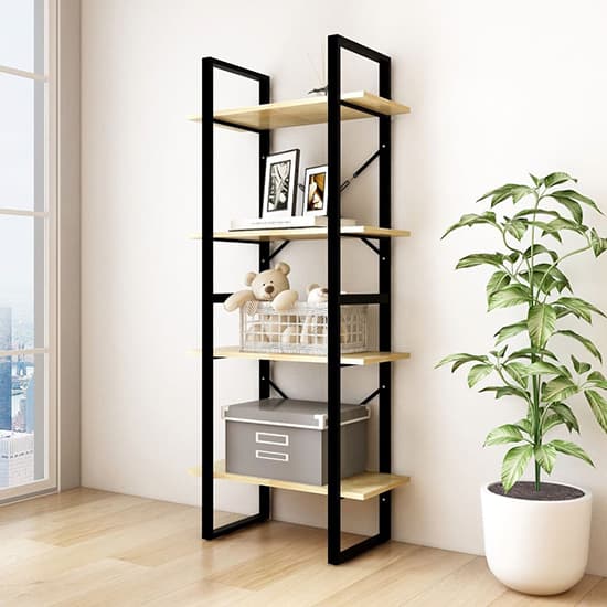 Aharon 4-Tier Solid Pinewood Bookshelf In Natural_1