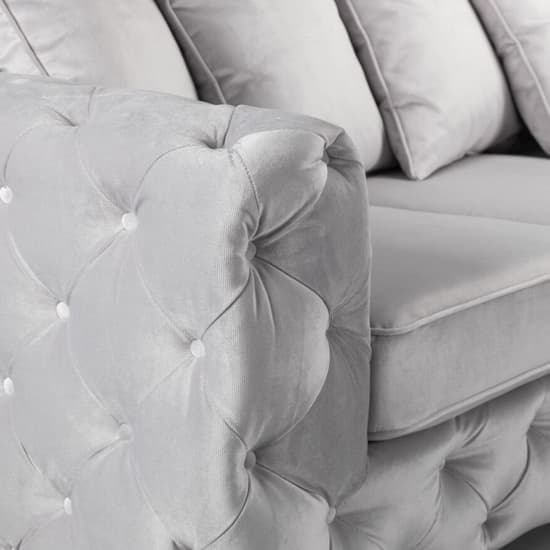 Ahern Plush Velvet 2 Seater Sofa In Silver_2