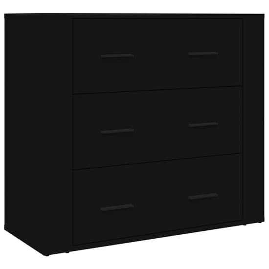Ailie Wooden Highboard With 3 Drawers 2 Shelves In Black_5