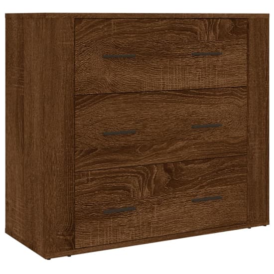 Ailie Wooden Highboard With 3 Drawers 2 Shelves In Brown Oak_6