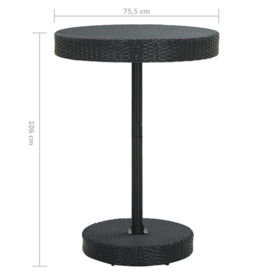 Aimee Outdoor Poly Rattan Bar Table With 4 Stools In Black_7